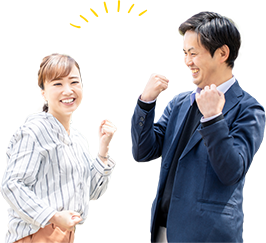 喜んでいる保護者の画像