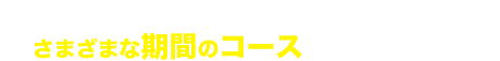 英語上達のコツをあなたにも掴んでほしいのでさまざまな期間のコースを用意しました！