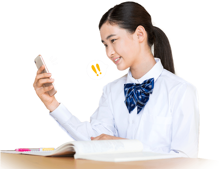 「英語の窓口・英語ハンター24」のアプリを使って英語の勉強をする生徒の画像